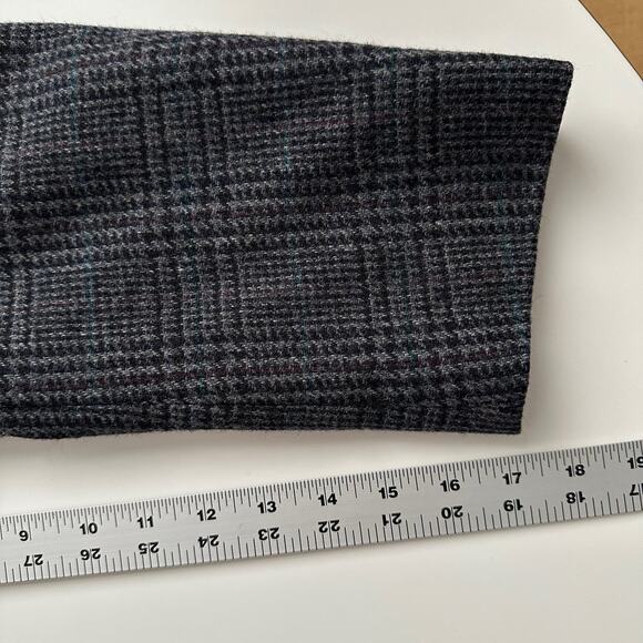 Woolrich Wool Houndstooth Plaid Two Button Grey Black Blazer 43 L - Picture 8 of 8